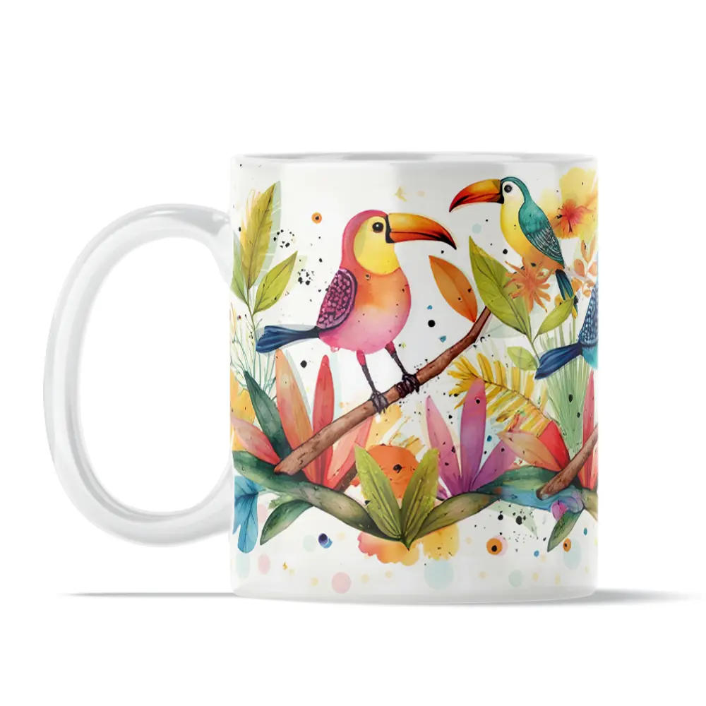 Toucan Tango-B-2-22-11oz-Cemaric-Mug-No4mat Toucan Tango | 11oz Ceramic Mug - Image 1